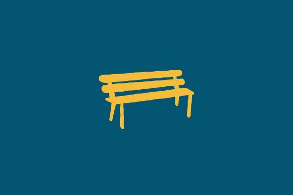 Yellow Bench on a navy blue background (alternative logo)
